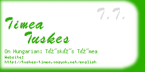 timea tuskes business card